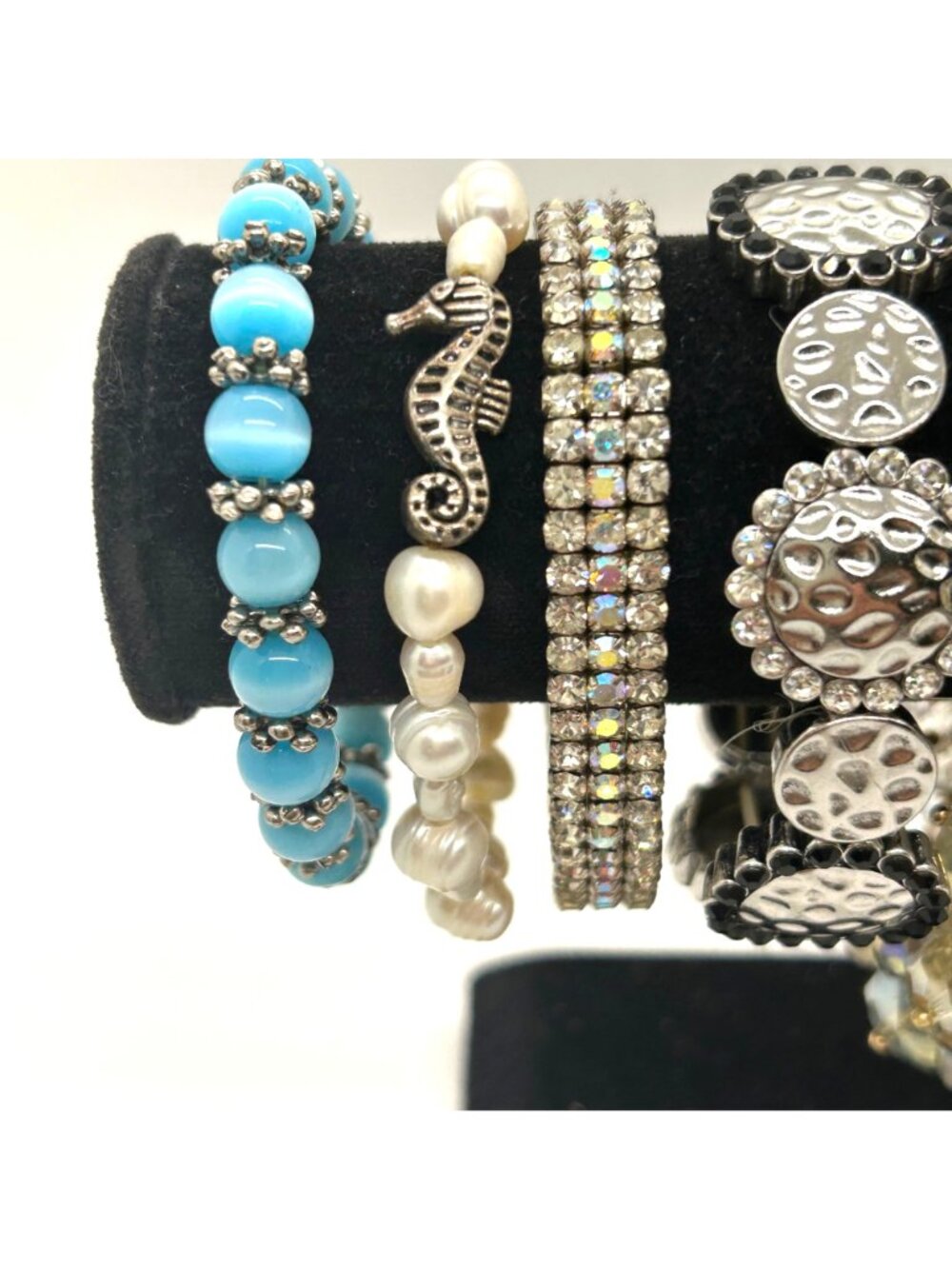Beaded Stretch Bracelets Lot 10 Rhinestone Boho Stackable Fashion Jewelry - Picture 4 of 16